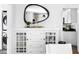 Bright dining room featuring a white buffet with a large mirror and unique light fixtures at 1140 Oak Ne St, St Petersburg, FL 33701