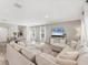 Cozy living room featuring a plush sectional sofa, large windows, and stylish decor at 13013 Oak Hill Way, Parrish, FL 34219