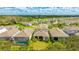 Aerial shot displays the community with backyard pools and lush landscaping at 14921 Barrows Bluff Ter, Bradenton, FL 34212