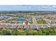 An aerial view of homes near water at 17032 Harvest Moon Way, Bradenton, FL 34211