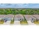 Aerial view of houses with a golf course and water in the distance at 17032 Harvest Moon Way, Bradenton, FL 34211