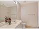Bathroom featuring a vanity with decorative sink and a shower and tub combo at 1831 Burgos Dr, Sarasota, FL 34238