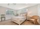 Cozy bedroom with light wood floors, shutters, and neutral decor at 1857 Jasmine Dr, Sarasota, FL 34239