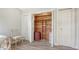 Bedroom closet with cedar wood paneling offering shelf storage for personal items at 1857 Jasmine Dr, Sarasota, FL 34239