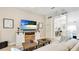 Comfortable living room with sliding barn door and a view to the office at 2306 64Th W St # 17, Bradenton, FL 34209