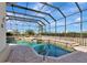 Beautiful screened-in pool with brick accents and a relaxing area, perfect for enjoying sunny days at 4700 Mainsail Dr, Bradenton, FL 34208