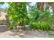 Backyard with lush landscaping creating a private and serene outdoor space at 620 Burke Rd, Venice, FL 34293