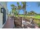 Inviting back deck area with golf course views and comfortable seating, perfect for outdoor relaxation at 7728 Club Ln, Sarasota, FL 34238