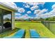 Lounge chairs overlook the spacious, well-maintained backyard, perfect for relaxing or entertaining at 12815 24Th Street E Cir, Parrish, FL 34219
