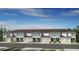 New townhome construction featuring a row of homes with attached garages and modern facades at 15144 Cuzcorro Ct, Nokomis, FL 34275