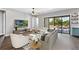 Spacious living room with sleek flooring, modern furniture, and seamless access to outdoor patio at 27510 67Th E Ave, Myakka City, FL 34251