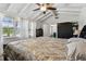 Bedroom boasts beamed ceilings, wood-look floors and bright natural light at 3619 Elm St, Ellenton, FL 34222