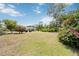 Lush landscaping with a bougainvillea bush and a spacious front lawn at 3662 Bonaventure Ct, Sarasota, FL 34243