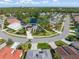Aerial view of home featuring a cul-de-sac location and water view at 4063 Westbourne Cir, Sarasota, FL 34238