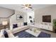 Comfortable living room with modern decor, including a plush sofa and stylish furnishings at 7593 Plantation Cir, Bradenton, FL 34201
