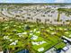 Fun mini golf course view with artifical turf, sand traps, palm trees, and ample parking at 8209 72Nd E St, University Park, FL 34201