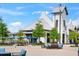 Outdoor seating area with modern architecture and landscaping at 8209 72Nd E St, University Park, FL 34201