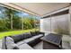 Cozy screened-in porch with comfortable seating and a tranquil view of the lush backyard at 8209 72Nd E St, University Park, FL 34201
