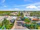 Aerial view of a town center with retail shops, restaurants and landscaped walkways under a blue sky at 8209 72Nd E St, University Park, FL 34201