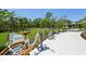 Community bike share with a row of stylish bikes in a neighborhood at 9970 Cross River Trl, Parrish, FL 34219