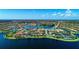 Sprawling aerial view of the community showcasing waterfront homes and community ammenities at 13167 Fernando St, Venice, FL 34293