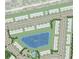 Community map showcasing home placements, amenities, and proximity to the lake and street access at 15176 Cuzcorro Ct, Nokomis, FL 34275