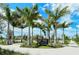 Well-manicured entrance with palm trees, benches, and a sidewalk leading into Downtown Wellen Park at 17449 Sandpearl Rd, Venice, FL 34293
