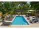 Backyard oasis with a sparkling pool, comfortable lounge seating, and a pergola for stylish outdoor living at 2655 Bay St, Sarasota, FL 34237