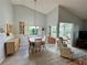 Open-concept space combining dining and living areas with views to the sunroom at 3002 Sail Pointe Cir # 1B, Venice, FL 34293