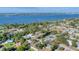 Serene aerial shot showcasing waterfront homes amidst lush trees and a calming blue bay area at 4907 4Th Avenue Nw Cir, Bradenton, FL 34209