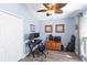 Comfortable office space with a ceiling fan, closet, and wood-look floors at 5909 33Rd E Dr, Palmetto, FL 34221