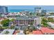 Aerial view of the condos with community pool, parking, and near the beach at 845 Benjamin Franklin Dr # 302, Sarasota, FL 34236