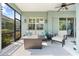 Relaxing screened patio featuring a fire pit and comfortable lounge seating at 11508 Griffith Park Ter, Bradenton, FL 34211