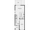 Detailed first floor plan showing kitchen, great room, half bath, garage and patio at 15172 Cuzcorro Ct, Nokomis, FL 34275