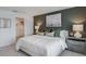 Warm and inviting main bedroom features a walk-in closet and calming wall art at 15172 Cuzcorro Ct, Nokomis, FL 34275