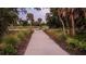 Scenic walking path surrounded by natural landscaping and mature trees, for outdoor enjoyment at 15172 Cuzcorro Ct, Nokomis, FL 34275