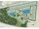 Aerial view of community featuring beautiful landscaping, lakes, walking trails, and abundant green spaces at 15200 Cuzcorro Ct, Nokomis, FL 34275