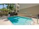 Refreshing community pool surrounded by tropical landscaping at 235 Cocoanut Ave # 108B, Sarasota, FL 34236