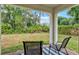 Covered patio with a view of the backyard, seating, and outdoor decor at 3924 Candia Ave, North Port, FL 34286