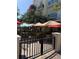 Charming restaurant featuring decorative fence and colorful umbrellas at 508 Howard Ct, Sarasota, FL 34236