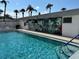 Community pool featuring clear blue water and tropical mural backdrop at 6074 Arlene Way # 5, Bradenton, FL 34207