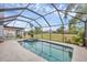 Screened-in pool with a spa and ample space for relaxation and entertainment at 8160 Glenbrooke Ct, Sarasota, FL 34234