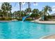 Community pool with a splash pad, slide, and palm trees at 13169 Steinhatchee Loop, Venice, FL 34293