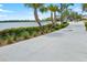 Concrete path is alongside a lake and has small palm trees and manicured bushes along the way at 13169 Steinhatchee Loop, Venice, FL 34293