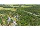 Aerial shot of secluded home and pool nestled among dense trees in a serene and private country setting at 140 Cowpen Ln, Sarasota, FL 34240