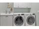 Well-lit laundry room with LG washer and dryer and ample cabinet space at 1542 Ormond Ter, Parrish, FL 34219