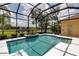 Refreshing screened-in pool with clear blue water, surrounded by lush greenery and ample space at 1542 Ormond Ter, Parrish, FL 34219