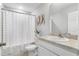 Neat bathroom featuring a modern vanity, stylish mirror, and a shower-tub combination at 155 Swift St, Port Charlotte, FL 33954