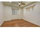 Bright bedroom with hardwood floors, ceiling fan and natural light at 203 28Th W St, Palmetto, FL 34221