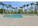 Resort-style pool with a fountain feature, surrounded by palm trees and lounge chairs at 4254 Vicenza Dr # B, Venice, FL 34293
